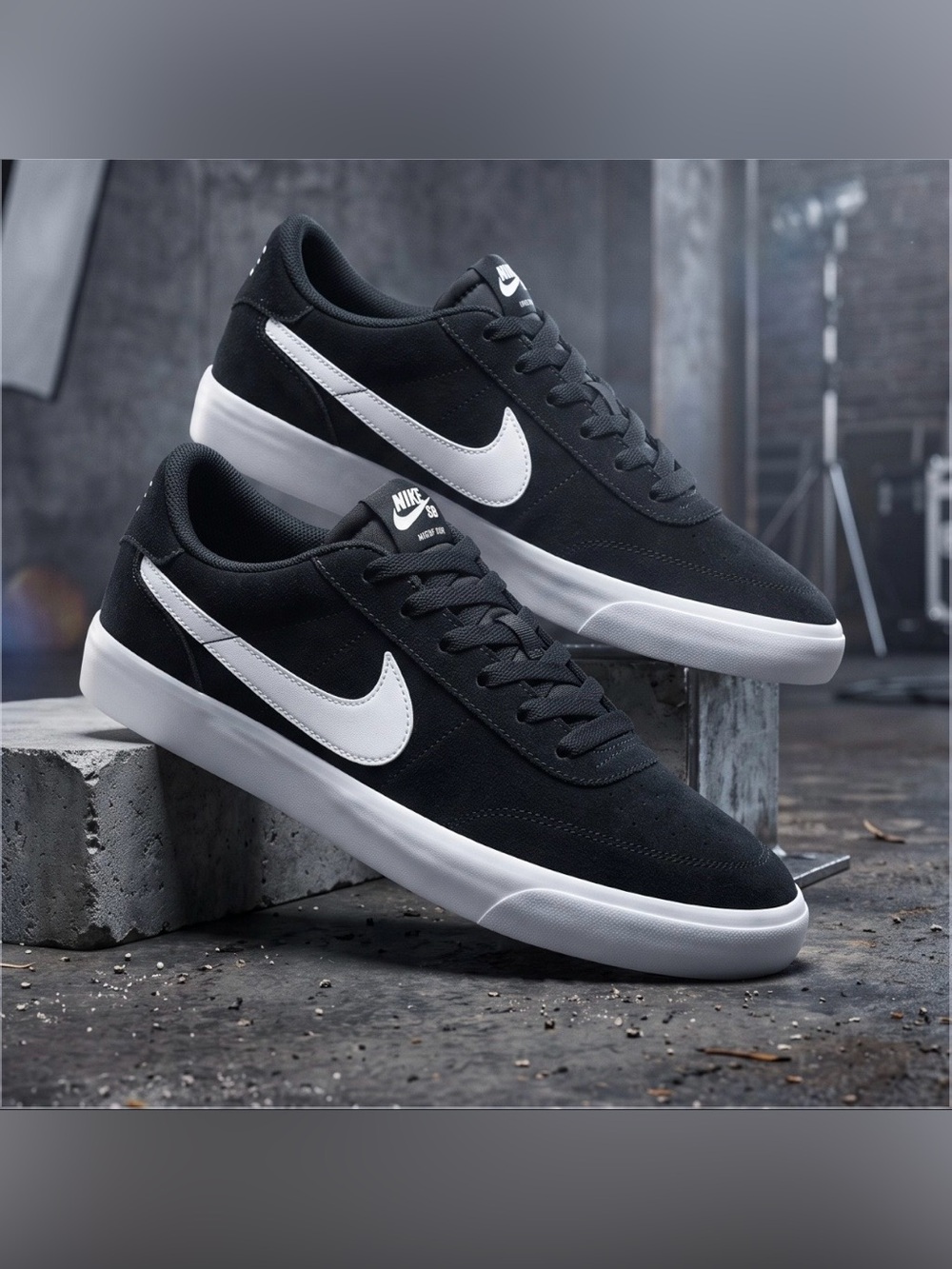 Nike Heritage Vulc SB Black White Sneakers - CD5010-003 (10M or 11.5W)
